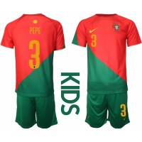 Portugal Pepe #3 Domaci Dres za djecu SP 2022 Kratak Rukav (+ Kratke hlače)